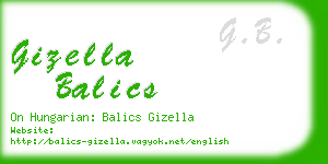 gizella balics business card